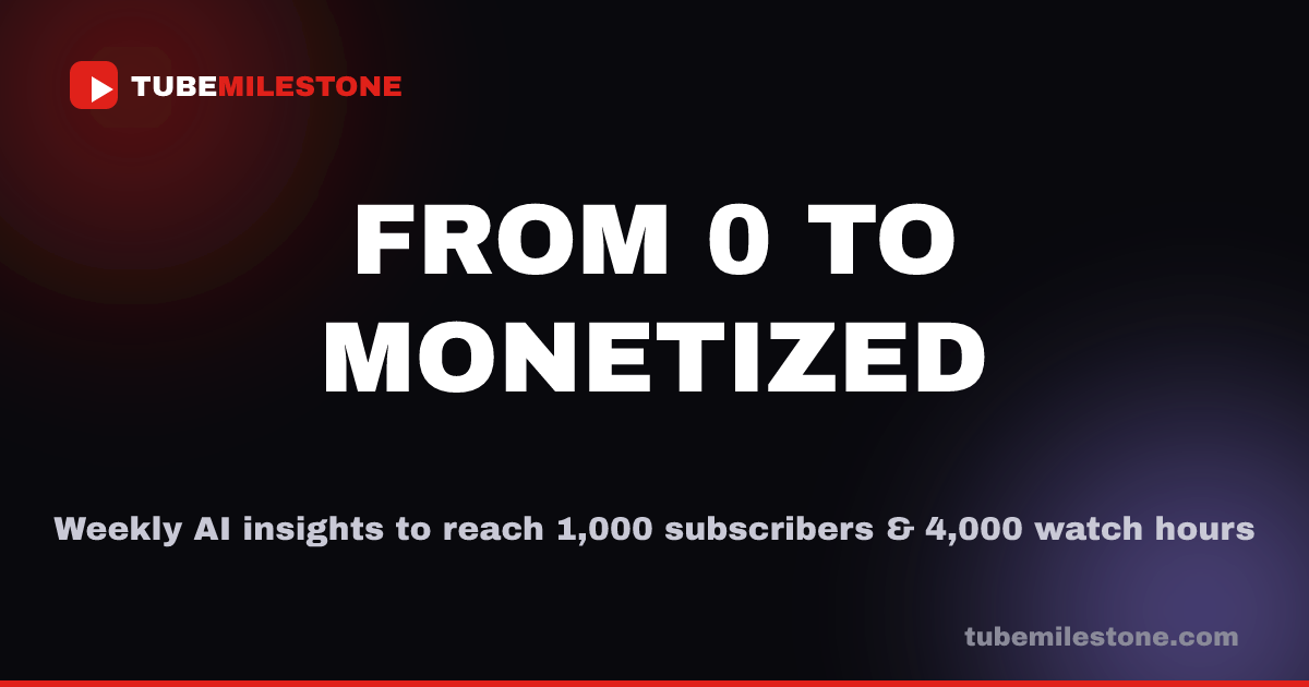 TubeMilestone — From 0 to Monetized preview